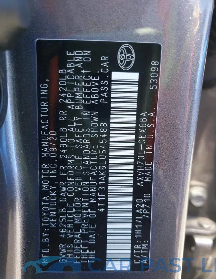 4T1F31AK6LU545488# 10