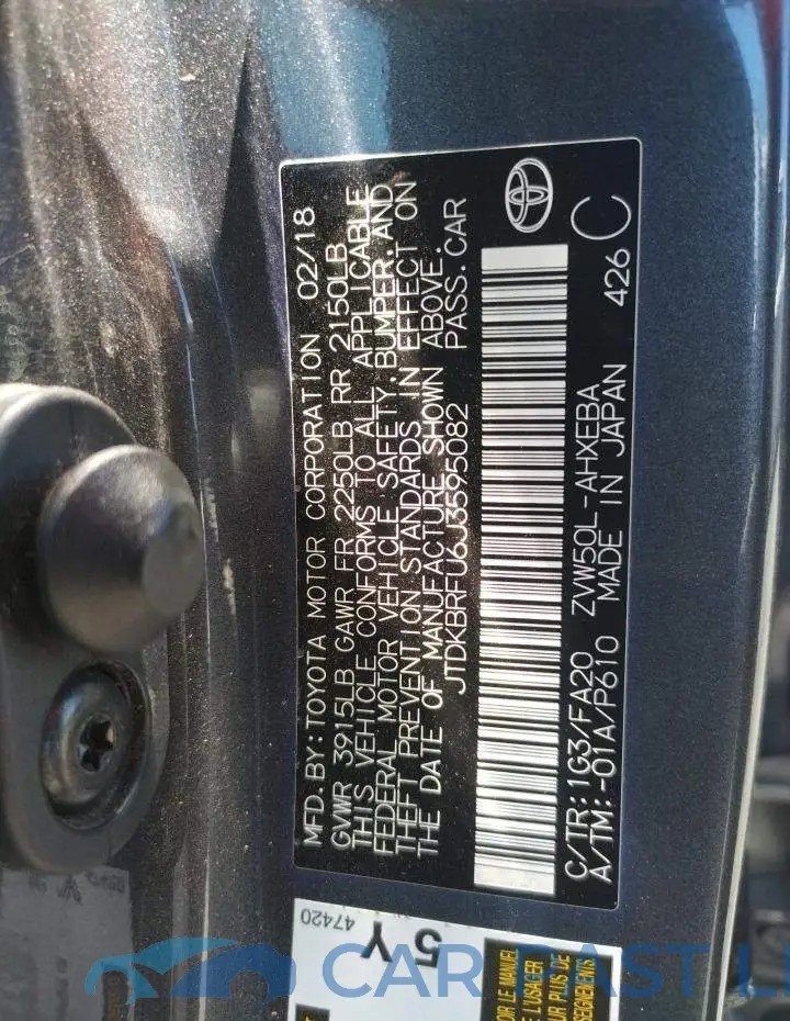 JTDKBRFU6J3595082# 10
