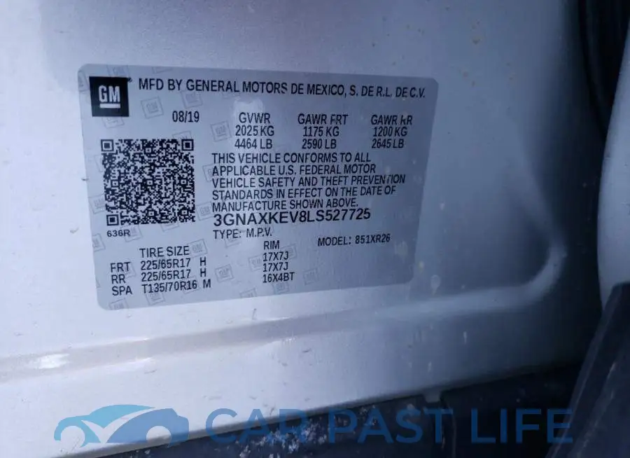 3GNAXKEV8LS527725# 10