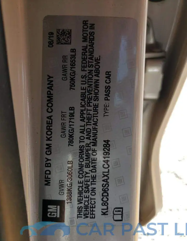 KL8CD6SAXLC419284# 10