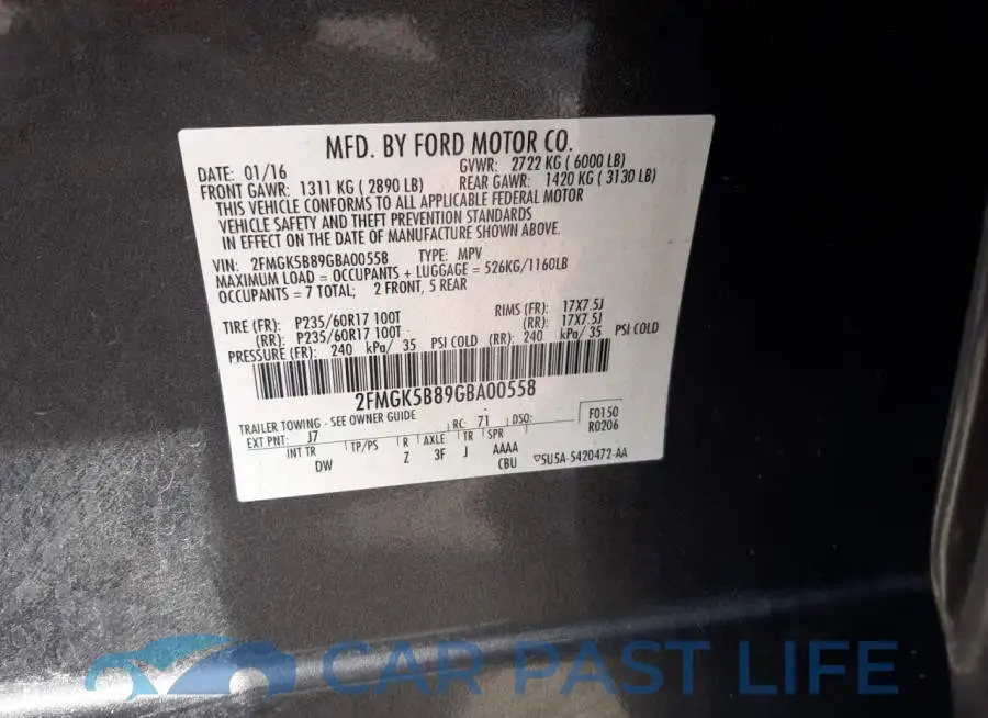 2FMGK5B89GBA00558# 10