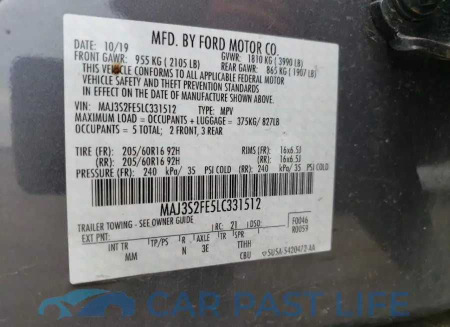 MAJ3S2FE5LC331512# 10