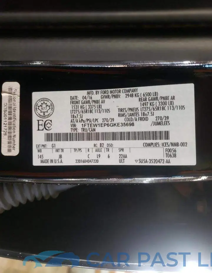 1FTEW1EP6GKE35698# 10