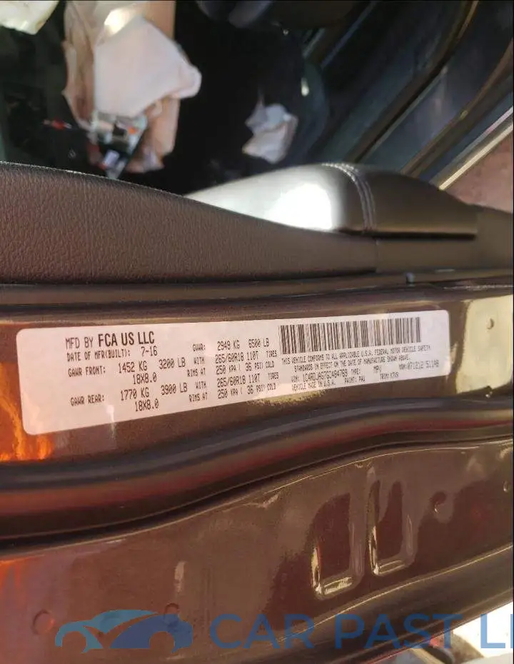 1C4RDJAG7GC484769# 10