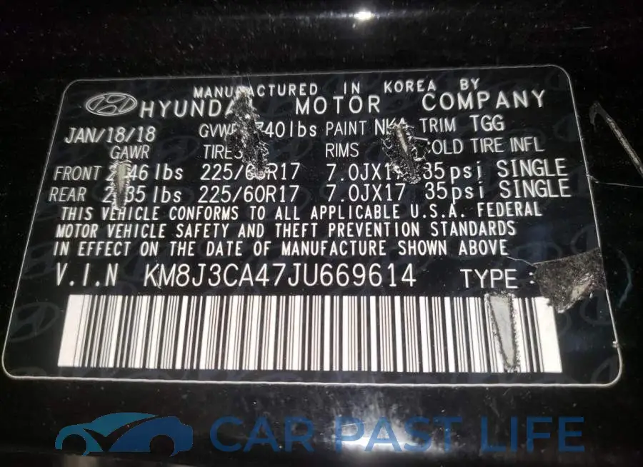 KM8J3CA47JU669614# 10