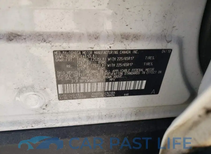 2T3F1RFV3KW050971# 10