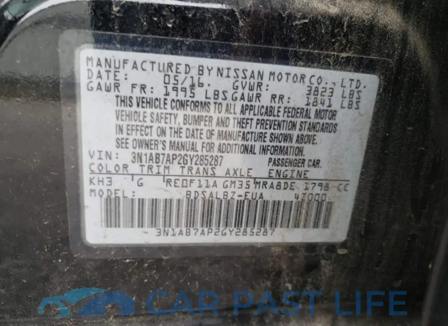 3N1AB7AP2GY285287# 10