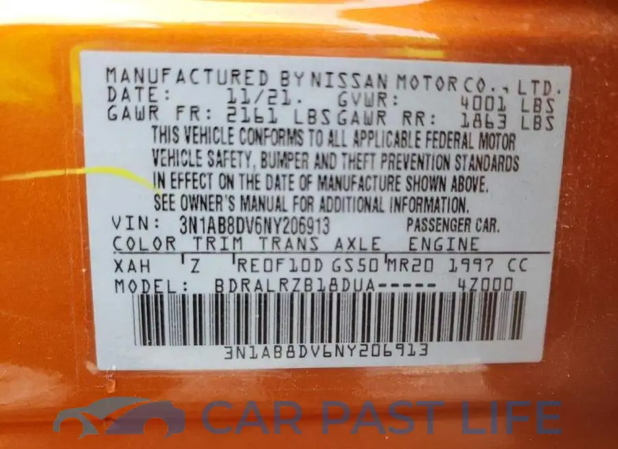 3N1AB8DV6NY206913# 10