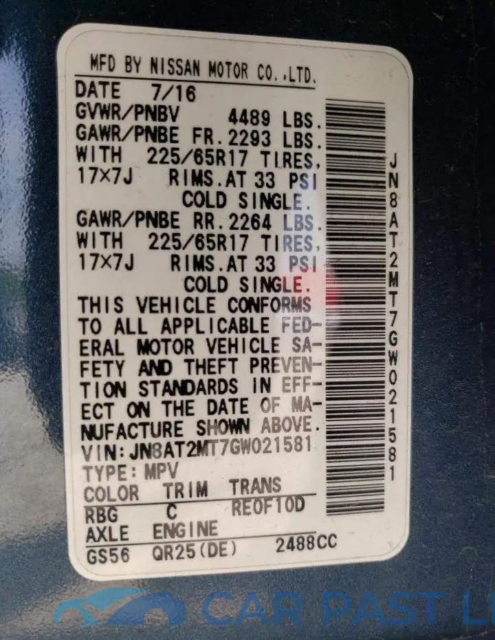 JN8AT2MT7GW021581# 10