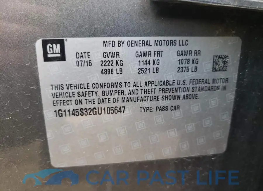 1G1145S32GU105647# 10