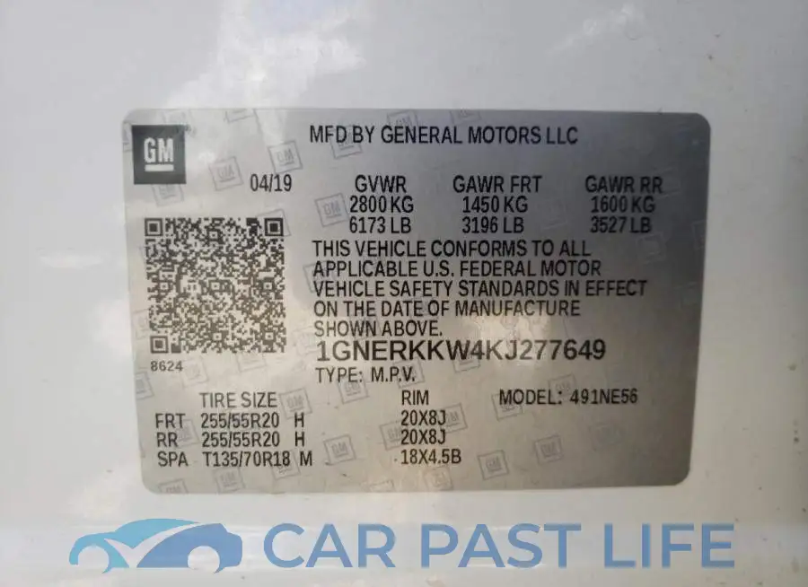 1GNERKKW4KJ277649# 10