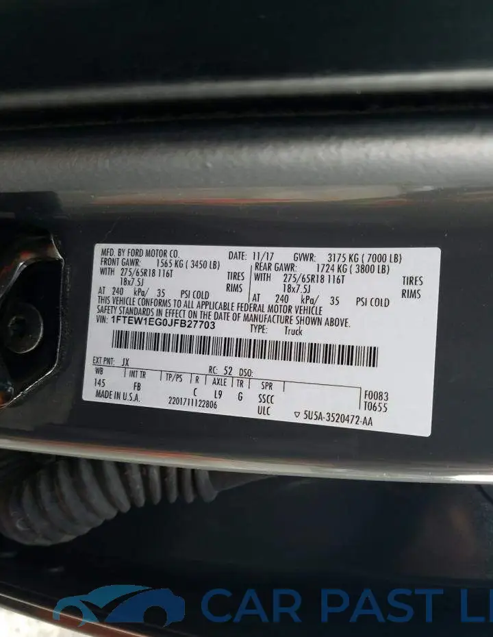 1FTEW1EG0JFB27703# 10