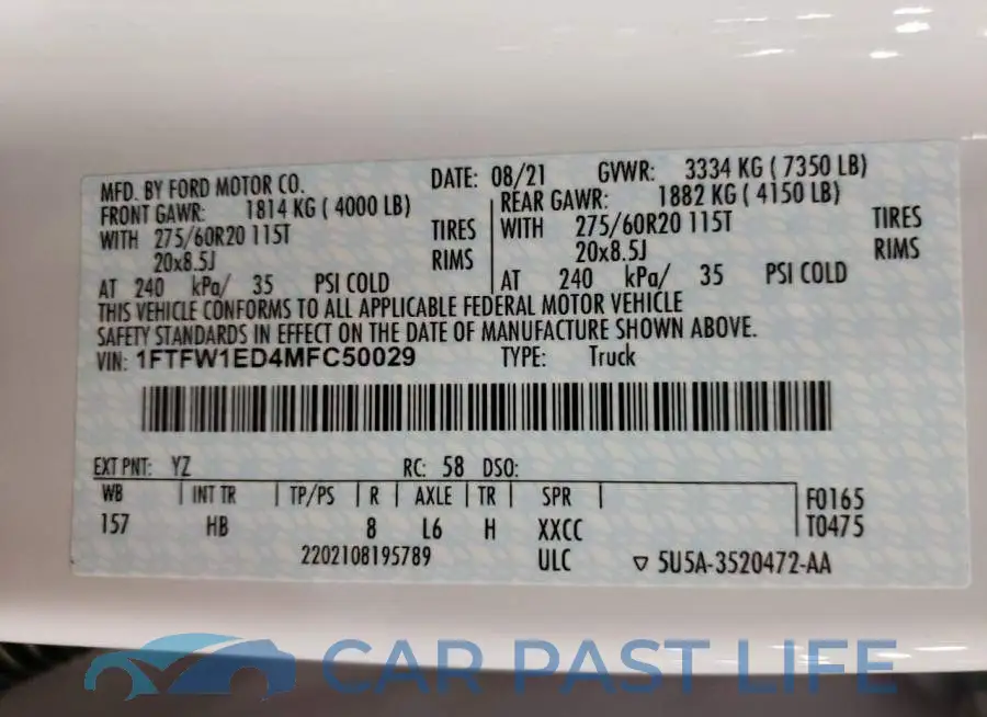 1FTFW1ED4MFC50029# 10