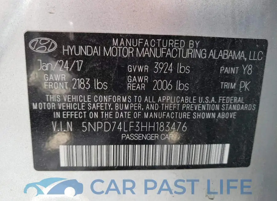 5NPD74LF3HH183476# 10