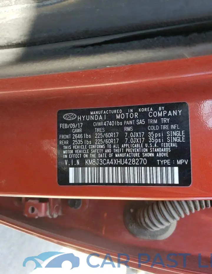 KM8J3CA4XHU428270# 10