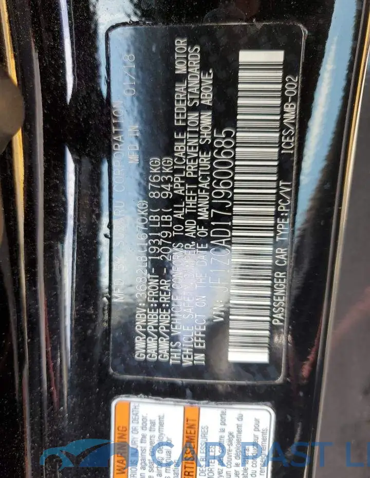 JF1ZCAD17J9600685# 10