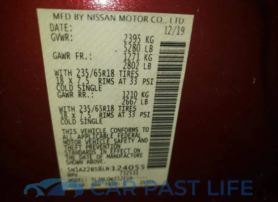 5N1AZ2BS8LN124055# 10
