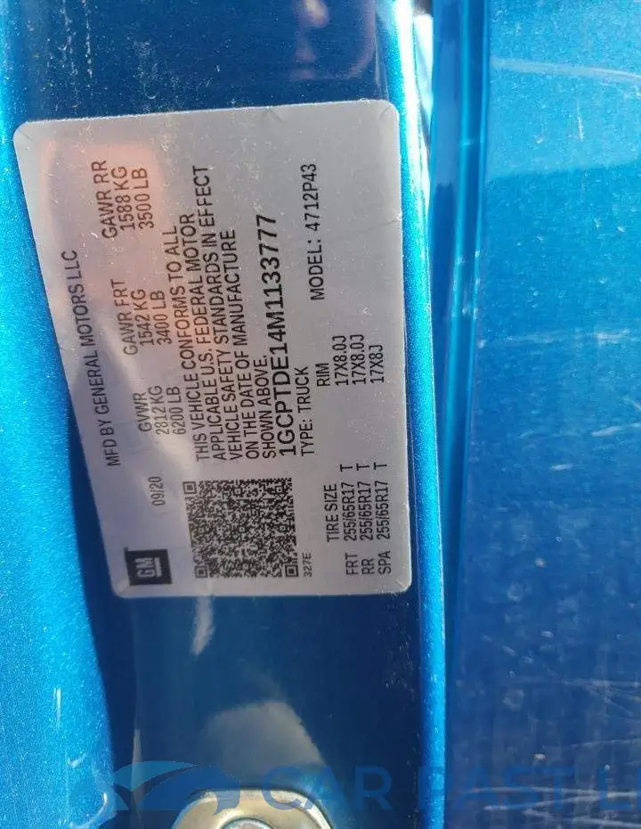 1GCPTDE14M1133777# 10