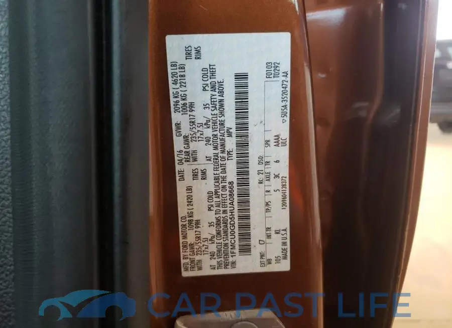 1FMCU0GD5HUA08668# 10