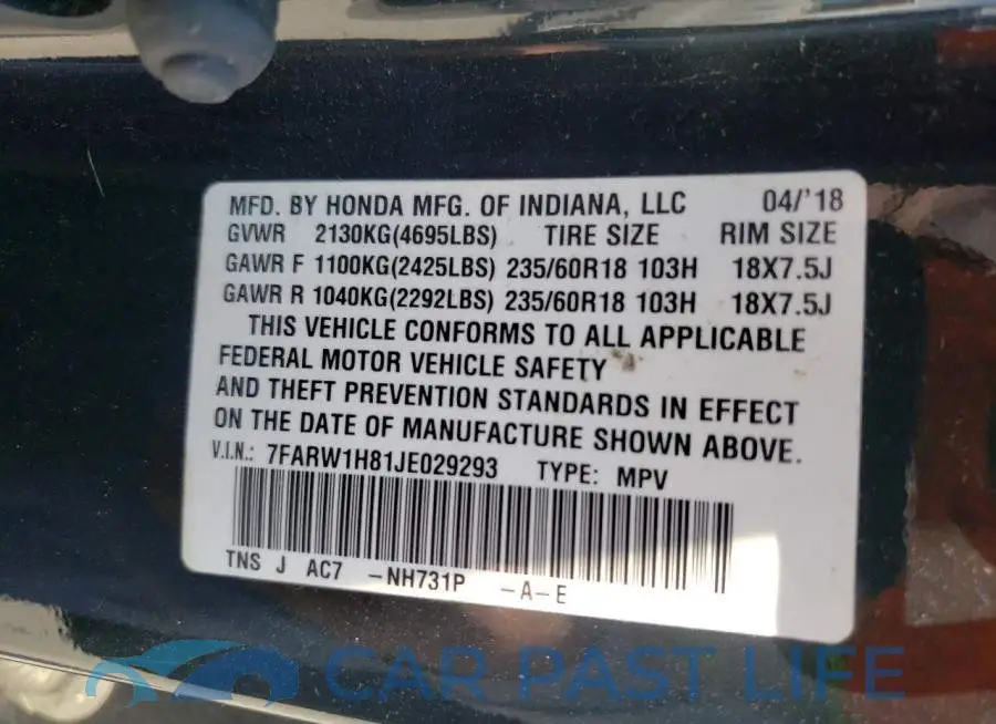 7FARW1H81JE029293# 10