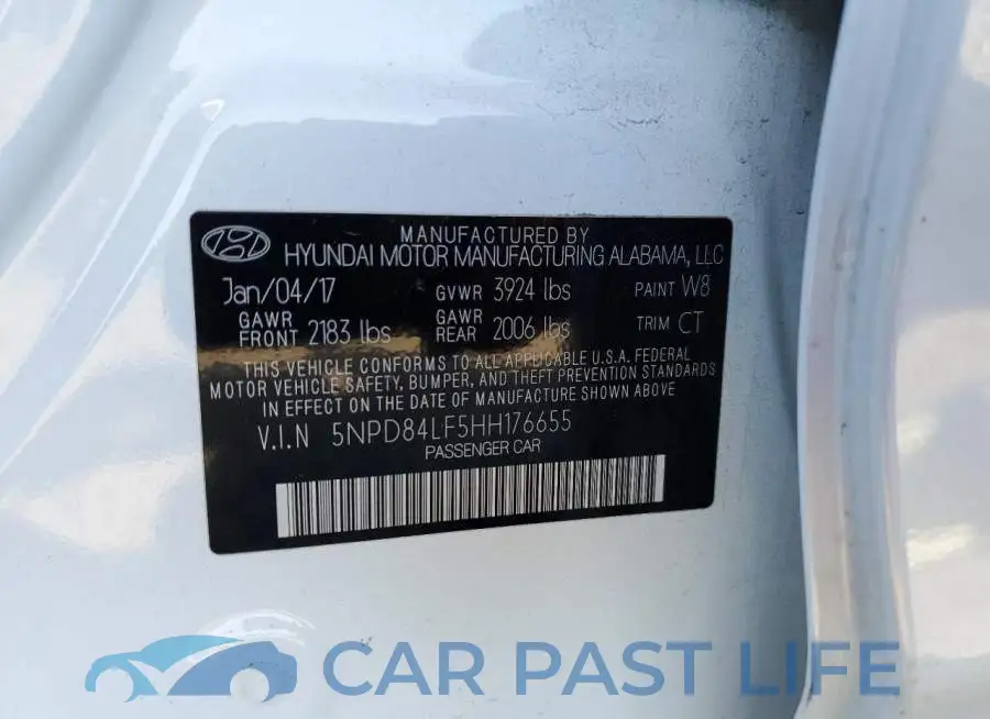 5NPD84LF5HH176655# 10
