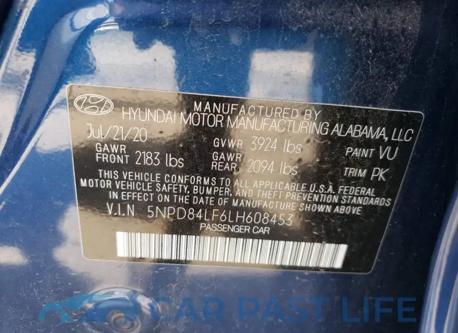 5NPD84LF6LH608453# 10
