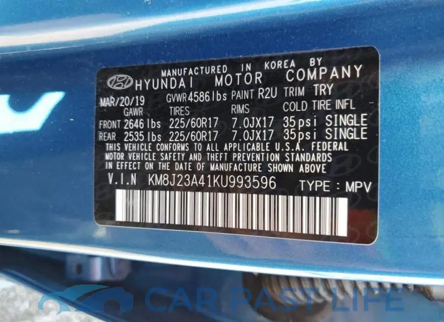 KM8J23A41KU993596# 10