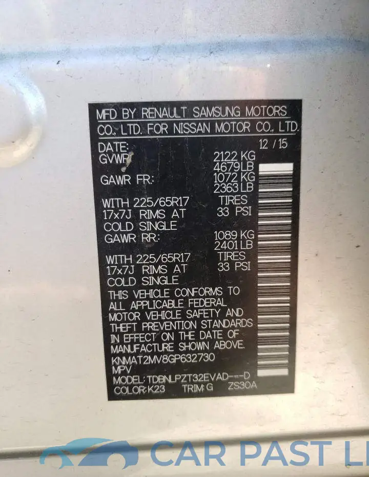 KNMAT2MV8GP632730# 10