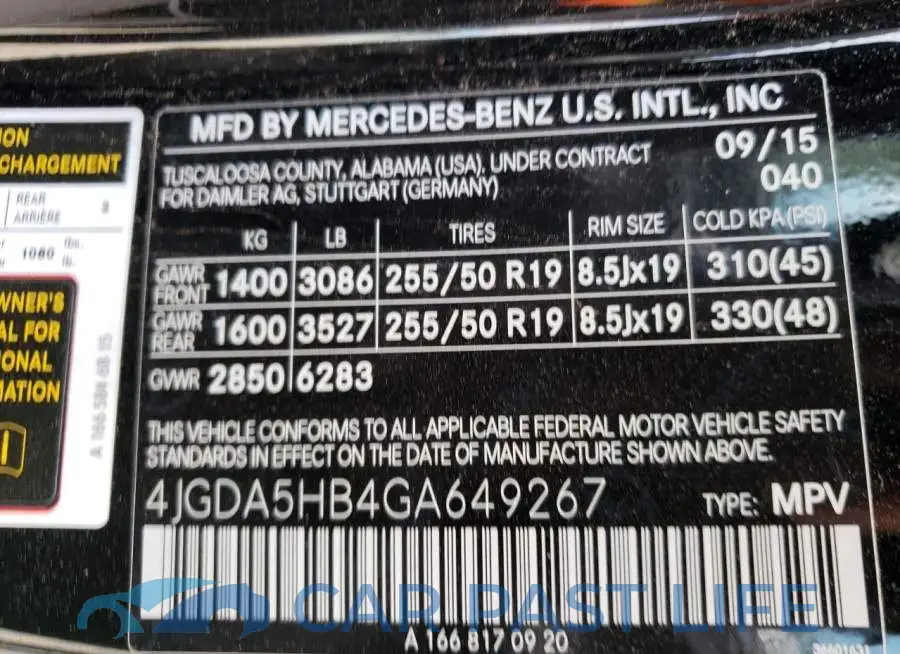 4JGDA5HB4GA649267# 10