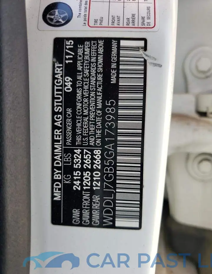 WDDLJ7GB5GA173985# 10