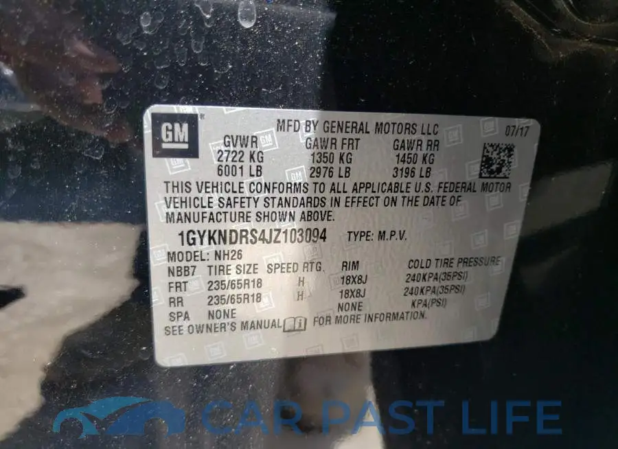 1GYKNDRS4JZ103094# 10