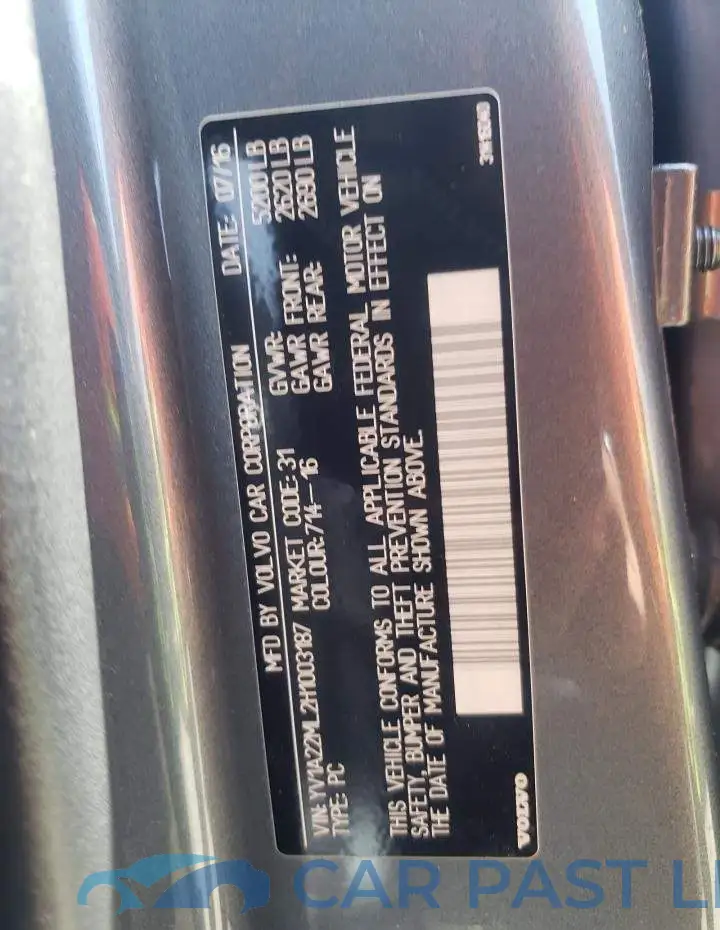 YV1A22ML2H1003187# 10