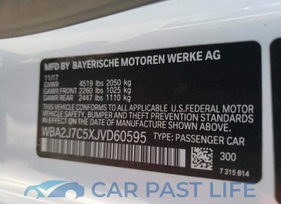 WBA2J7C5XJVD60595# 10