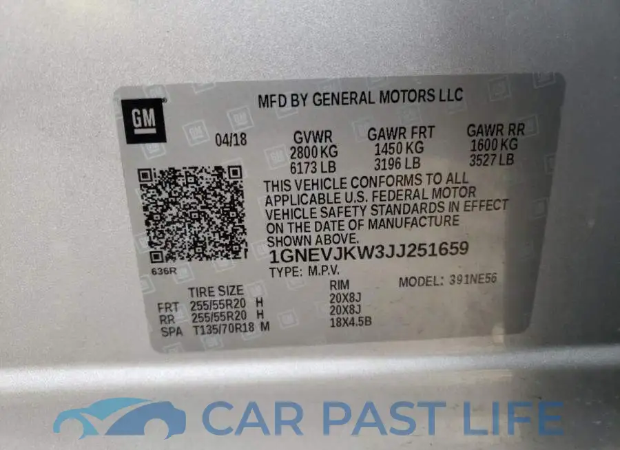 1GNEVJKW3JJ251659# 10