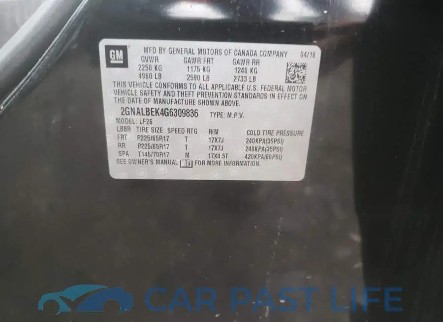 2GNALBEK4G6309836# 10