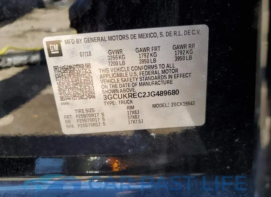 3GCUKREC2JG489680# 10