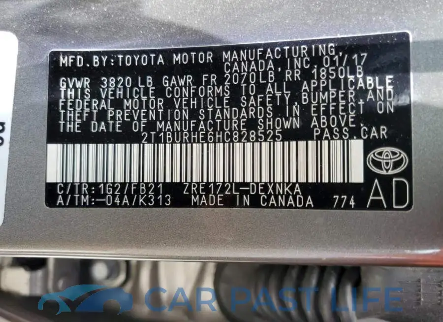 2T1BURHE6HC828525# 10