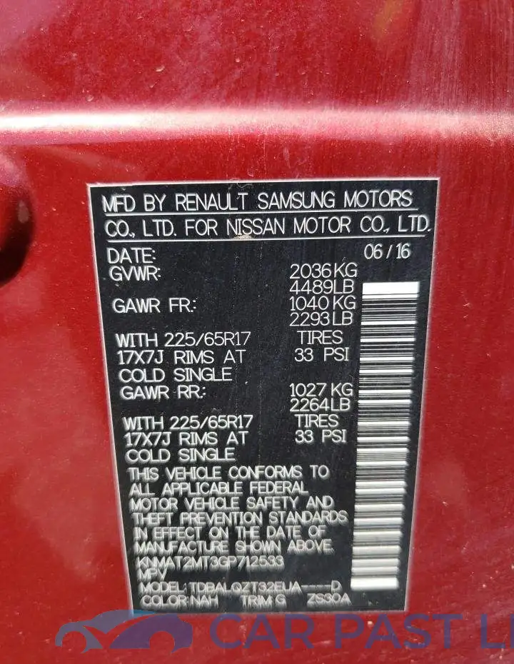 KNMAT2MT3GP712533# 10