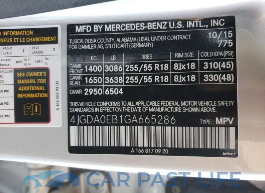 4JGDA0EB1GA665286# 10