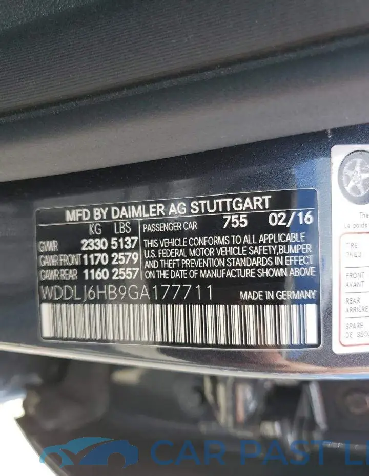 WDDLJ6HB9GA177711# 10