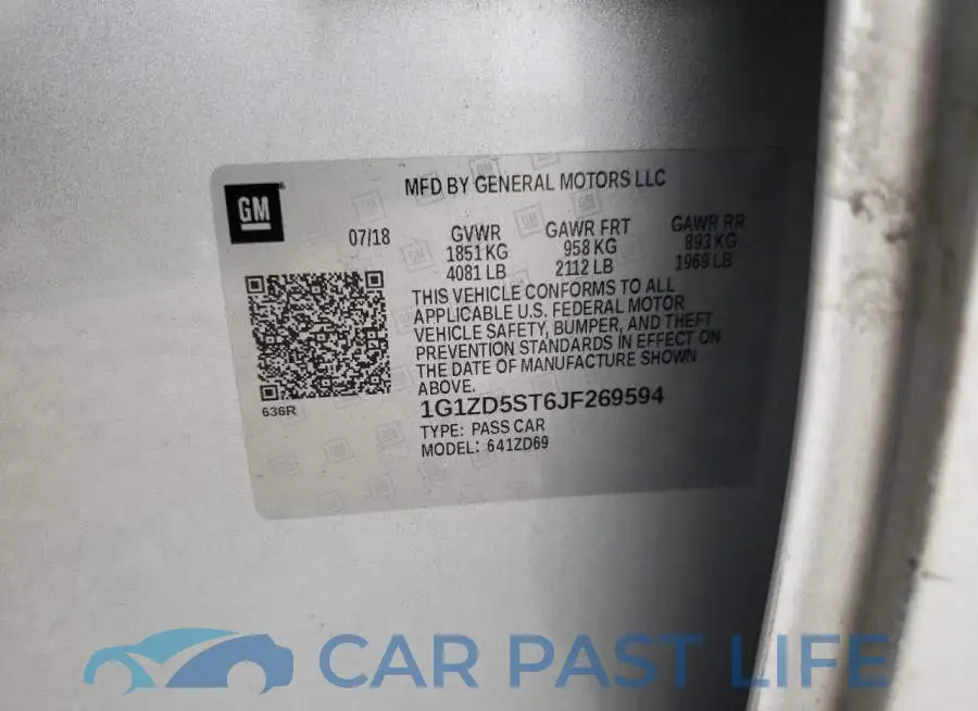 1G1ZD5ST6JF269594# 10