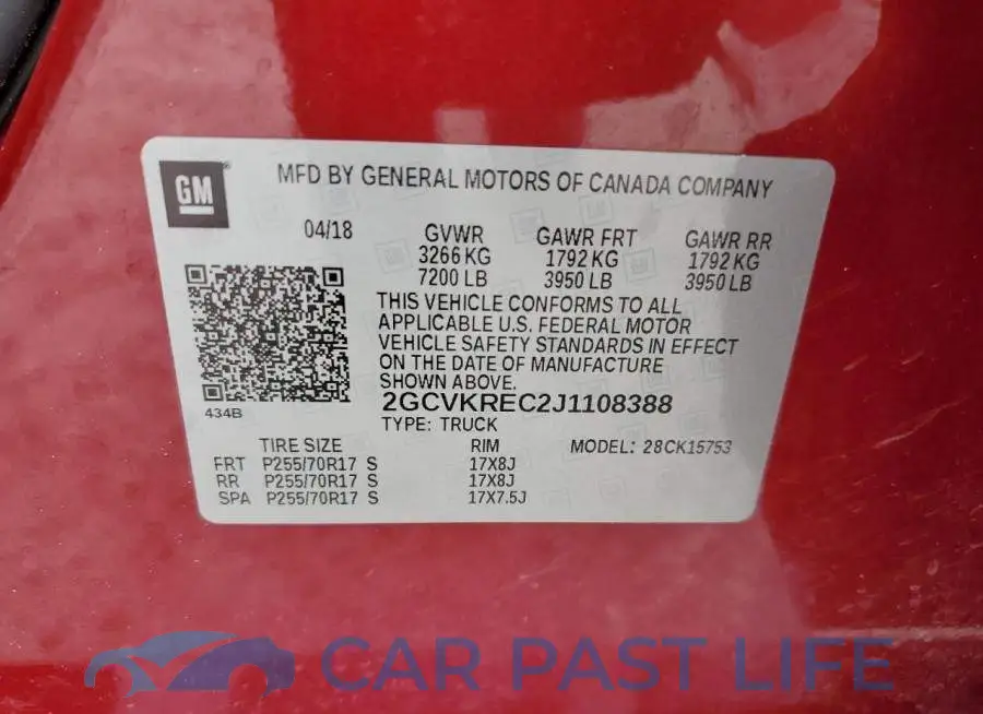 2GCVKREC2J1108388# 10