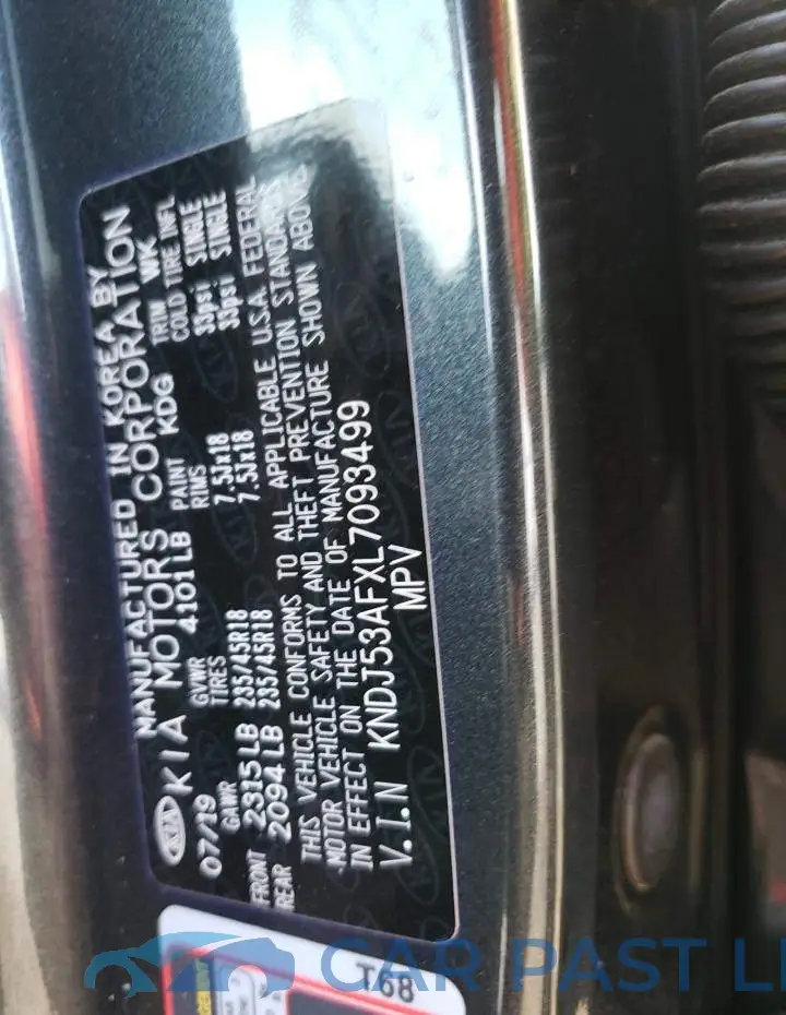 KNDJ53AFXL7093499# 10