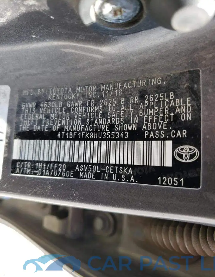 4T1BF1FK8HU355343# 10
