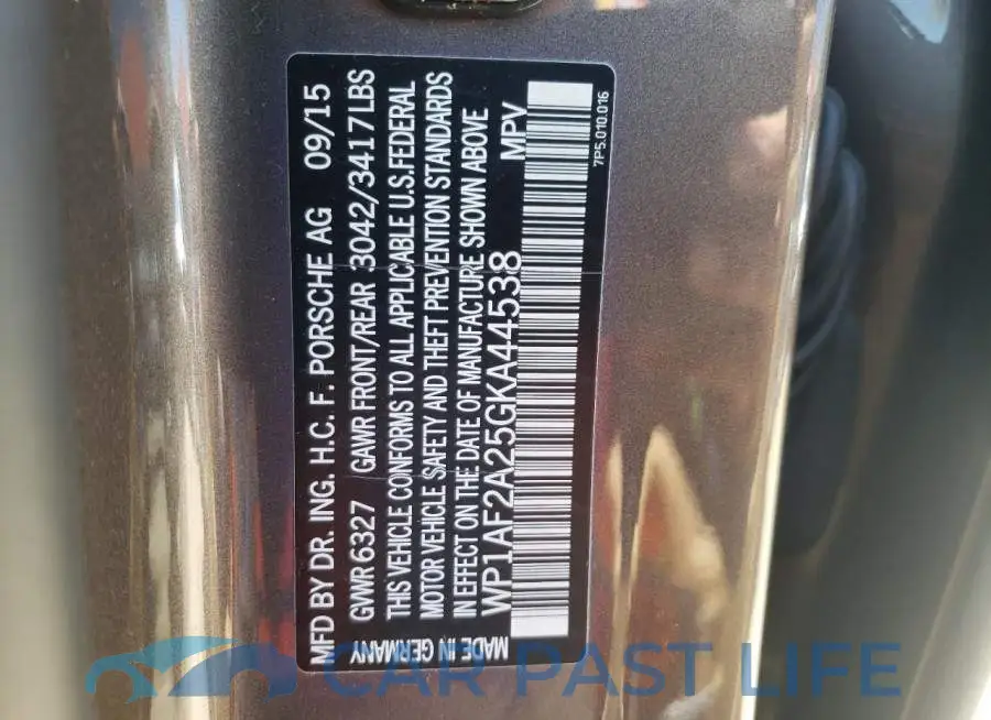 WP1AF2A25GKA44538# 10