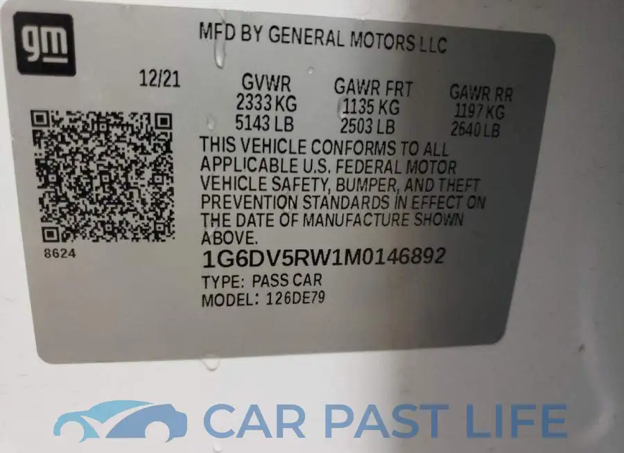 1G6DV5RW1M0146892# 10