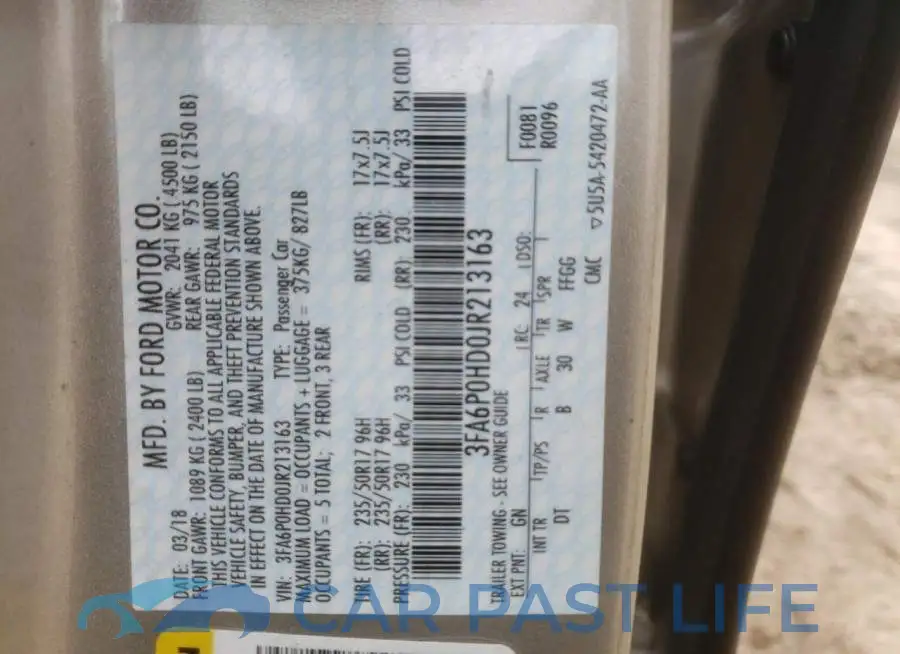 3FA6P0HD0JR213163# 10