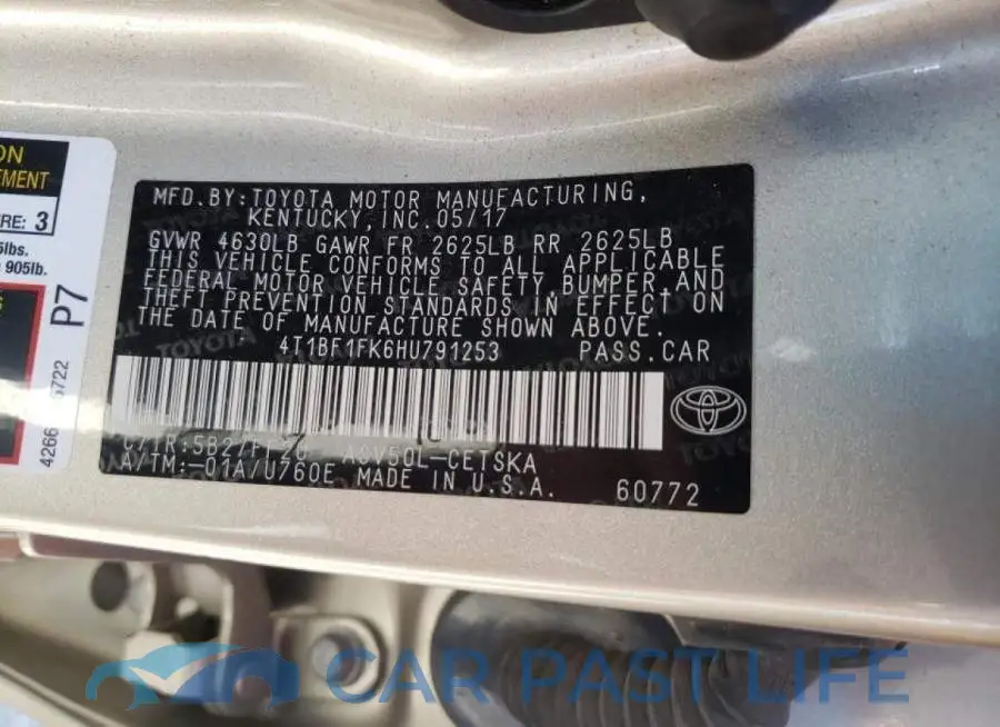4T1BF1FK6HU791253# 10