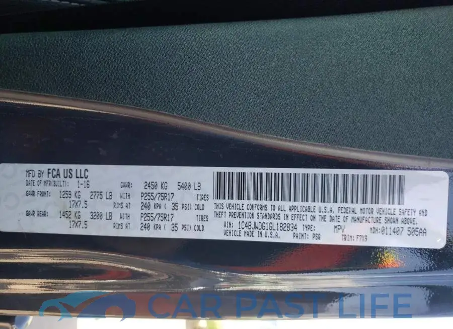 1C4BJWDG1GL182834# 10