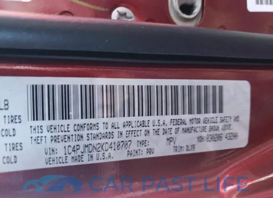 1C4PJMDN2KD410707# 10